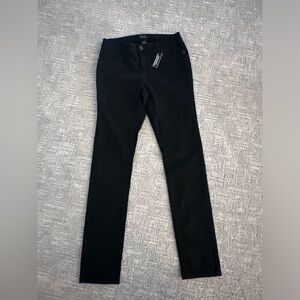 New Woman Design Stretchy Straught Cut Women's Black Pants High Rise